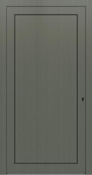 Außenansicht Kunststoff Nebeneingangstür ohne Glas Quarzgrau innen öffnend DIN rechts