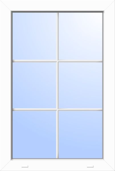Kunststoff Fenster "FRANZ-Q" 71 mm 3-fach Verglasung fest verglast 6 Sprossenfelder