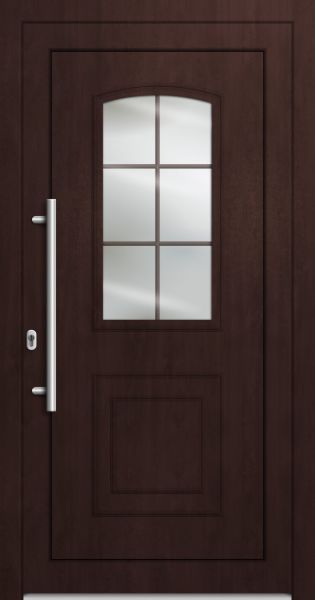 Kunststoff Haustür "MATEA" 71 mm (B-Ware, NEUwertig, 105x206cm, Mahagoni)
